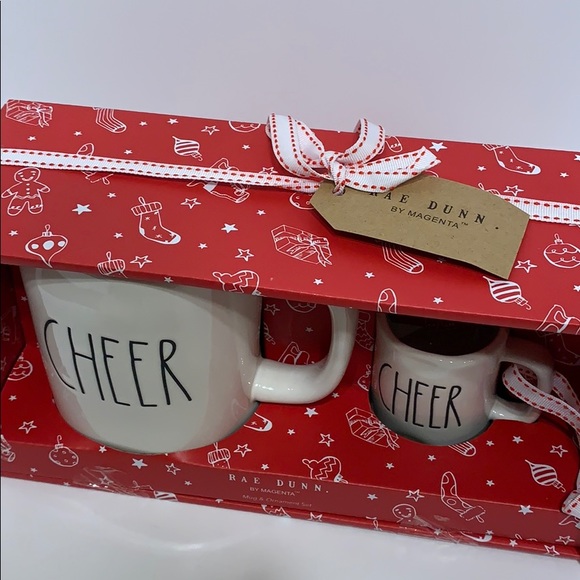 Rae Dunn Cheer Mug & Ornament Set NEW - Picture 4 of 5